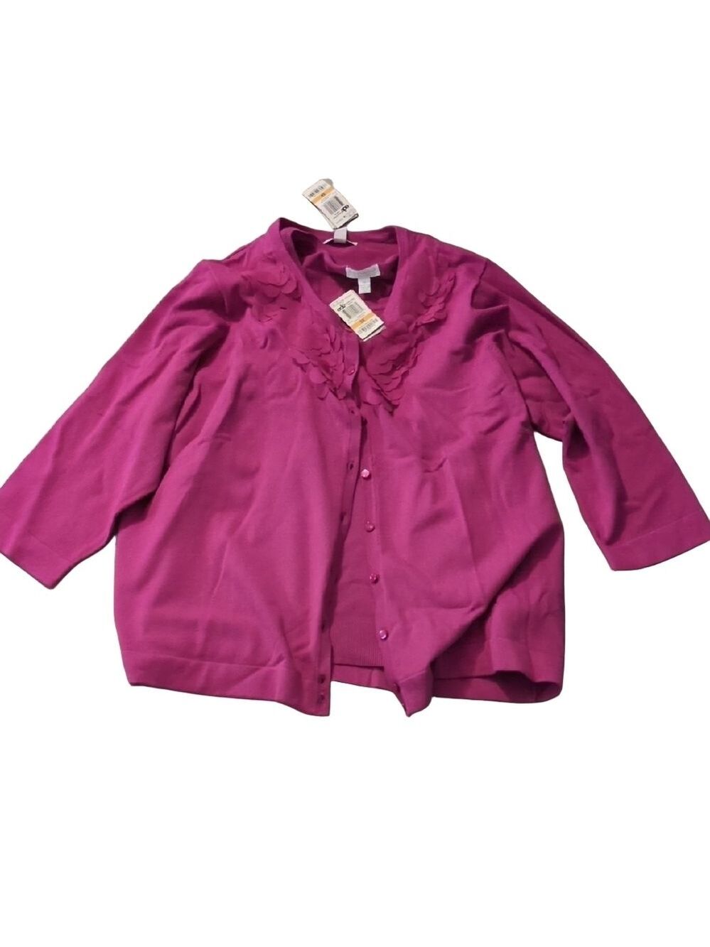 Charter Club Purple Cardigan Sweater 3/4 Sleeves And Vest Size 3X
